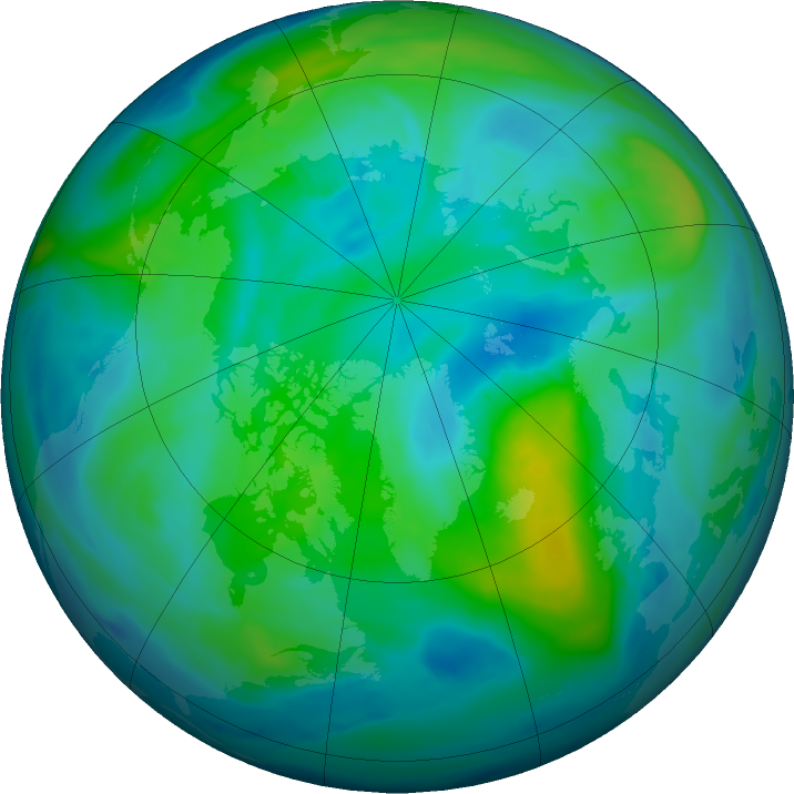 Arctic ozone map for 13 October 2018